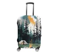 STVNKML Wilderness Nature Camping Suitcase Covers for Luggage Elastic Luggage Cover Protector Double-sided Washable Suitcases Sleeve for 19-32 Inch Luggage, white, Small, Flower and Animals