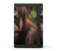 STVNKML Wildlife Monkey Slim Wallets for Men Money Clip Card Holder Wallet Men's Trifold Wallet And Coin Pocket, Orangutan Taking Photo, One Size, Modern