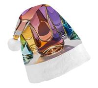 STVNKML Wine Bottle Art Santa Hat for Adults Christmas Hat Xmas Santa Hats Cap for Costumes Holiday Party Supplies