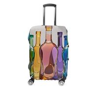 STVNKML Wine Bottle Art Suitcase Covers for Luggage - Elastic Luggage Cover Protector, Double-sided Washable Suitcases Sleeve for 19-32 Inch Luggage, white, M, Wine Bottle Art