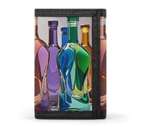 STVNKML Wine Bottle Art Wallet Men's Trifold Wallet And Coin Pocket Slim Card Holder Wallet for Men Money Clip