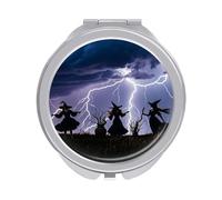 STVNKML Witch Prayed Makeup Mirror, Portable Pocket Mirror with Magnification 1x/2x, Compact Mini Vanity Mirrors for Home, On-The-Go