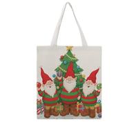 STVNKML Xmas Funny Gnomes Canvas Tote Bag for Women Cute Stylish Shoulder Bag Reusable Shopping Bags for Daily