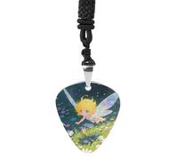 STVNKML Yellow - Haired Elf Guitar Pick Holder Necklace Stainless Steel Music Pendant with Adjustable 60cm Cord Functional Jewelry for Guitarists & Music Lovers, Unisex Hip Hop Punk Accessory