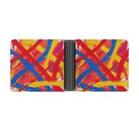 STVNKML Yokai Onsen Bath Leather Bifold Wallet with 2 Hidden Pockets 6 Card Slots Slim Wallets for Cash, Cards, And ID, Abstract Art, One Size, Modern