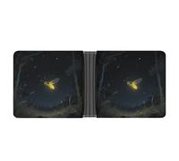 STVNKML Yokai Onsen Bath Leather Bifold Wallet with 2 Hidden Pockets 6 Card Slots Slim Wallets for Cash, Cards, And ID, Firefly, One Size, Modern