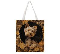 STVNKML Yorkshire Terrier in The Cave Canvas Tote Bag for Women Cute Stylish Shoulder Bag Reusable Shopping Bags for Daily