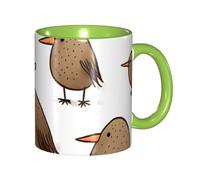 STVYUKL - 11 oz Ceramic Coffee Mug, Comfort Grip Novelty Kiwi Mugs Birds Cute Coffee Mug Tea Cup for Homes Offices