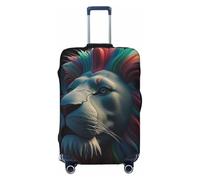 STVYUKL Abstract 3d Art Lion Luggage Cover Personalized Elastic Washable Suitcase Cover Luggage Protector Auti-Scratch Suitcase Case Protector Fits 18-32 Inch Luggage, Black, M