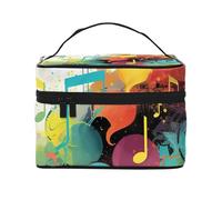 STVYUKL Abstract Music Themed Makeup Bag For Women,Waterproof Portable Travel Cosmetic Bags Large Capacity Toiletry Bag Top Handle Zipper Makeup Organizer Case