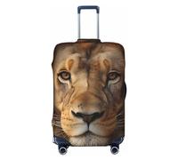 STVYUKL African Lion Head Luggage Cover Personalized Elastic Washable Suitcase Cover Luggage Protector Auti-Scratch Suitcase Case Protector Fits 18-32 Inch Luggage, Black, M