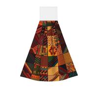 STVYUKL African Style Patchwork Hand Towels Absorbent Hanging Kitchen Towels with Hanging Loop Soft Kitchen Dish Towel Fast Drying Tie Towels for Kitchen Bathroom Home Decor