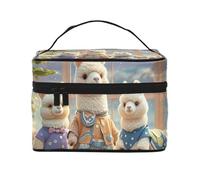 STVYUKL Alpacas Together Makeup Bag For Women,Waterproof Portable Travel Cosmetic Bags Large Capacity Toiletry Bag Top Handle Zipper Makeup Organizer Case