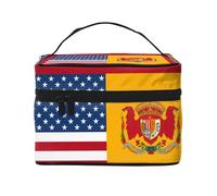 STVYUKL American Spain Flag Makeup Bag For Women,Waterproof Portable Travel Cosmetic Bags Large Capacity Toiletry Bag Top Handle Zipper Makeup Organizer Case