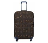 STVYUKL Ancient Egyptian Hieroglyph Luggage Cover Personalized Elastic Washable Suitcase Cover Luggage Protector Auti-Scratch Suitcase Case Protector Fits 18-32 Inch Luggage, Black, XL