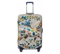 STVYUKL Animals Embroidery Horses (2) Luggage Cover Personalized Elastic Washable Suitcase Cover Luggage Protector Auti-Scratch Suitcase Case Protector Fits 18-32 Inch Luggage, Black, S