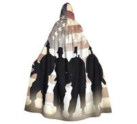 STVYUKL Armed Forces Day American Halloween Hooded Cape Adult Full Length Cape Cloak Halloween Christmas Cosplay Costume For Men And Women
