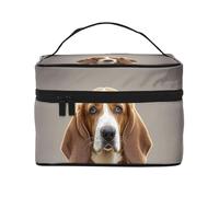 STVYUKL Basset Hound Makeup Bag For Women,Waterproof Portable Travel Cosmetic Bags Large Capacity Toiletry Bag Top Handle Zipper Makeup Organizer Case