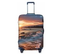 STVYUKL Beach Maui Hawaii Sunset Sea Waves Clouds Luggage Cover Personalized Elastic Washable Suitcase Cover Luggage Protector Auti-Scratch Suitcase Case Protector Fits 18-32 Inch Luggage, Black, XL