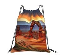 STVYUKL Beautiful Purple Butterfly Art Drawstring Backpack Lightweight Sports Gym Sack Drawstring Bags Cinch Bag Sackpack For Work Gym Swim Travel, Arches National Park, One Size