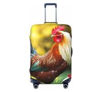STVYUKL Beautiful Rooster Hen Luggage Cover Personalized Elastic Washable Suitcase Cover Luggage Protector Auti-Scratch Suitcase Case Protector Fits 18-32 Inch Luggage, Black, M