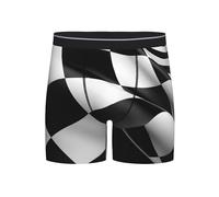 STVYUKL Black White Formula Checkered Flags Men'S Underwear Boxer Briefs Breathable Cotton Long-Leg Mens Boxer Briefs Fly With Built-In 3d Pouch, Black, Large-3X-Large