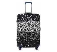 STVYUKL Black White Glitter Luggage Cover Personalized Elastic Washable Suitcase Cover Luggage Protector Auti-Scratch Suitcase Case Protector Fits 18-32 Inch Luggage, Black, S