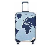 STVYUKL Blue Map Of The World (2) Luggage Cover Personalized Elastic Washable Suitcase Cover Luggage Protector Auti-Scratch Suitcase Case Protector Fits 18-32 Inch Luggage, Black, XL