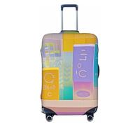 STVYUKL Bright Pastel Colors (2) Luggage Cover Personalized Elastic Washable Suitcase Cover Luggage Protector Auti-Scratch Suitcase Case Protector Fits 18-32 Inch Luggage, Black, XL