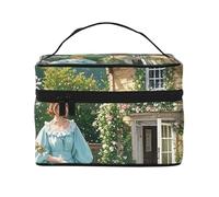 STVYUKL British Country Style Makeup Bag For Women,Waterproof Portable Travel Cosmetic Bags Large Capacity Toiletry Bag Top Handle Zipper Makeup Organizer Case