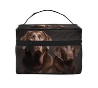 STVYUKL Brown Labrador Retriever Makeup Bag For Women,Waterproof Portable Travel Cosmetic Bags Large Capacity Toiletry Bag Top Handle Zipper Makeup Organizer Case