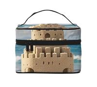 STVYUKL Building A Sandcastle Makeup Bag For Women,Waterproof Portable Travel Cosmetic Bags Large Capacity Toiletry Bag Top Handle Zipper Makeup Organizer Case