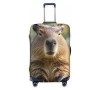 STVYUKL Capybara With Eyes Closed (2) Luggage Cover Personalized Elastic Washable Suitcase Cover Luggage Protector Auti-Scratch Suitcase Case Protector Fits 18-32 Inch Luggage, Black, M