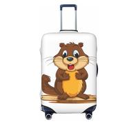STVYUKL Cartoon Animated Beaver Luggage Cover Personalized Elastic Washable Suitcase Cover Luggage Protector Auti-Scratch Suitcase Case Protector Fits 18-32 Inch Luggage, Black, S