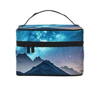 STVYUKL Celestial Night Sky Makeup Bag For Women,Waterproof Portable Travel Cosmetic Bags Large Capacity Toiletry Bag Top Handle Zipper Makeup Organizer Case