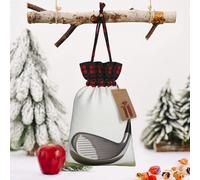 STVYUKL Christmas Drawstring Bags Cotton Buffalo Plaid Bags Sacks Golf Club Xmas Wrapping Storage Bags With Kraft Tags For Christmas Candy Goodie Holiday Party Favors，4.7x6.9 Inch