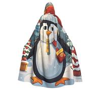 STVYUKL Christmas Funny Penguin Halloween Hooded Cape Adult Full Length Cape Cloak Halloween Christmas Cosplay Costume For Men And Women