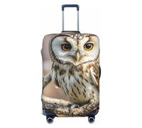 STVYUKL Coffee Bean Owl (2) Luggage Cover Personalized Elastic Washable Suitcase Cover Luggage Protector Auti-Scratch Suitcase Case Protector Fits 18-32 Inch Luggage, Black, M