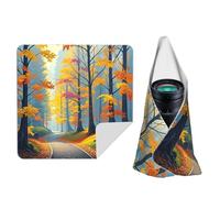 STVYUKL Colorful Autumn Morning Camera Protective Wrap Anti-Scratch Dustproof Lens Protector Wrapper Magic Self-Adhesive Cloth Portable Lazy Makeup Bag For Dlsr Slr Lens Tablet 14"" X14