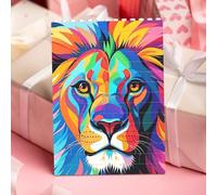 STVYUKL Colorful Lion Building Block Puzzle Personalized Building Bricks for Adults Square Shaped Block Puzzle Building Family Keepsake DIY Brick Block Puzzles Valentine's Day Gifts