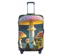 STVYUKL Colorful Mushroom Image (2) Luggage Cover Personalized Elastic Washable Suitcase Cover Luggage Protector Auti-Scratch Suitcase Case Protector Fits 18-32 Inch Luggage, Black, XL