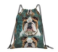STVYUKL Colorful Octopus Drawstring Backpack Lightweight Sports Gym Sack Drawstring Bags Cinch Bag Sackpack For Work Gym Swim Travel, Funny English Bulldog, One Size