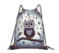 STVYUKL Colorful Octopus Drawstring Backpack Lightweight Sports Gym Sack Drawstring Bags Cinch Bag Sackpack For Work Gym Swim Travel, Owl Tree Branches, One Size