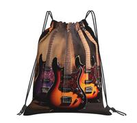 STVYUKL Colorful Octopus Drawstring Backpack Lightweight Sports Gym Sack Drawstring Bags Cinch Bag Sackpack For Work Gym Swim Travel, Cool Electric Guitar, One Size