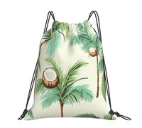 STVYUKL Colorful Octopus Drawstring Backpack Lightweight Sports Gym Sack Drawstring Bags Cinch Bag Sackpack For Work Gym Swim Travel, Summer Coconut Tree, One Size