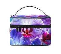STVYUKL Colorful Orchids Flower Makeup Bag For Women,Waterproof Portable Travel Cosmetic Bags Large Capacity Toiletry Bag Top Handle Zipper Makeup Organizer Case