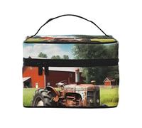 STVYUKL Company Farm Tractor Makeup Bag For Women,Waterproof Portable Travel Cosmetic Bags Large Capacity Toiletry Bag Top Handle Zipper Makeup Organizer Case