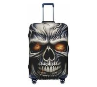 STVYUKL Cool Evil Skull Luggage Cover Personalized Elastic Washable Suitcase Cover Luggage Protector Auti-Scratch Suitcase Case Protector Fits 18-32 Inch Luggage, Black, M