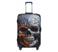 STVYUKL Cool Skull Graphics Luggage Cover Personalized Elastic Washable Suitcase Cover Luggage Protector Auti-Scratch Suitcase Case Protector Fits 18-32 Inch Luggage, Black, XL