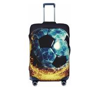STVYUKL Cool Soccer Ball Luggage Cover Personalized Elastic Washable Suitcase Cover Luggage Protector Auti-Scratch Suitcase Case Protector Fits 18-32 Inch Luggage, Black, XL